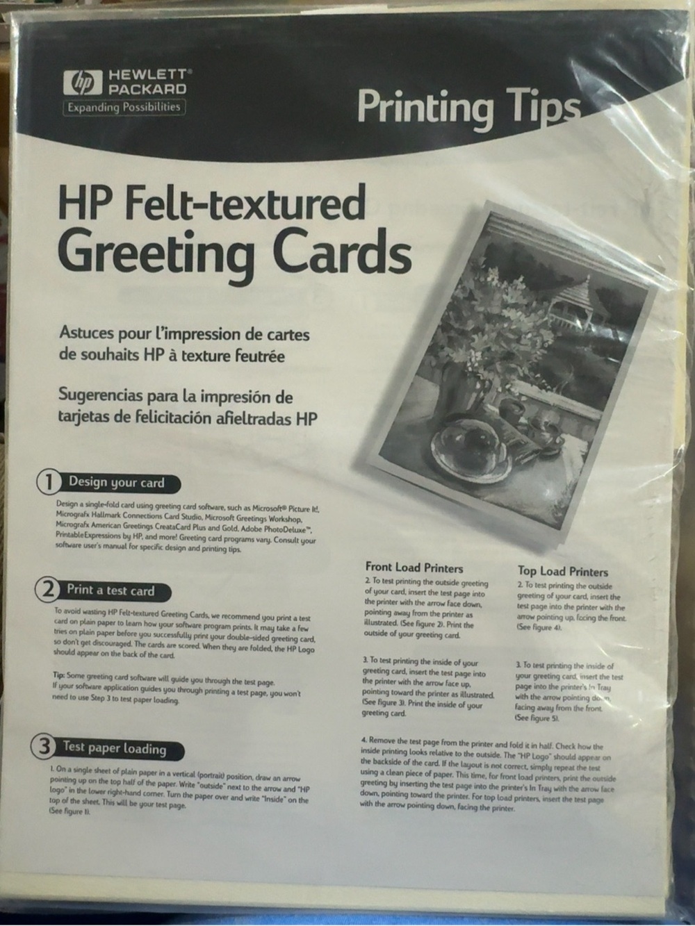 Vintage HP Felt Textured Greeting Cards & Envelopes Sealed NOS